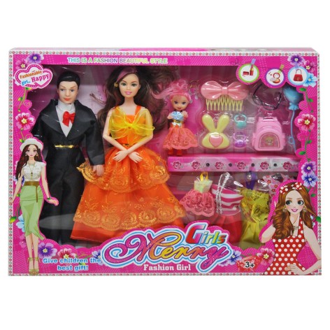 Набір ляльок 1268 D2 3 ляльки, додаткові сукні, аксесуари, у коробці