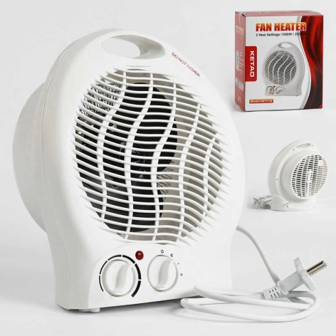 Дуйка тепловентилятор KETAO мідна обмотка двигуна, 2 режими роботи 1000Вт та 2000Вт 