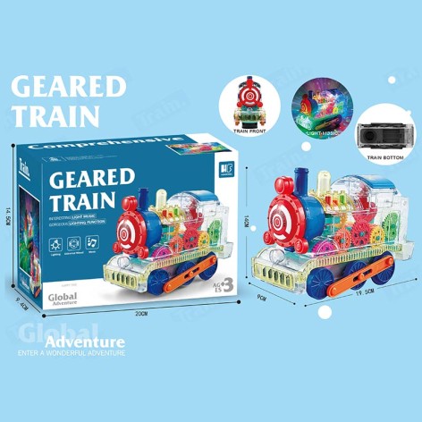 Потяг муз. звук, світло, прозорий корпус, кольорові внутрішні деталі, кор. 20*9,4*14,5см 