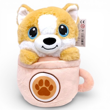 Мʼяка іграшка "Собачка в чашці" 25 см