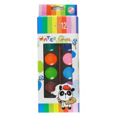 Акварельні фарби 12 кольорів, пазлик, в коробці