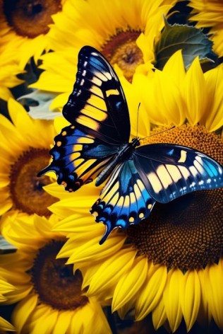 Набір для творчості алмазна картина Сонячний політ Strateg розміром 40х50 см (SK88285)