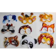 Аксесуари для свята маска, від 20-14-2см, окуляри 13,5см, 9 видів(тварини) 