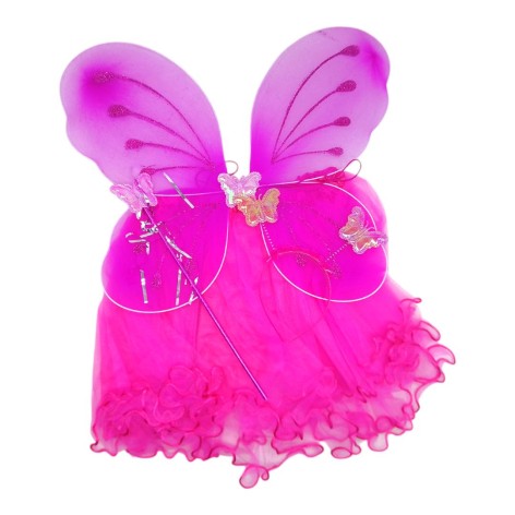 Набір феї (крила, спідниця, обруч, паличка) малиновий