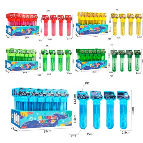 Мыльные пузыри 13см, крышка-машина, 5видов дисплеев, (4вида) 24шт в кор. 19,5-13,5-13см /9