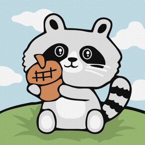 Набір для розпису за номерами для дітей "Милий єнотик" 18х18см