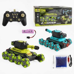 Радиоуправляемый танк 2 цвета свет звук парогенератор стреляет орбизами вращение 360° пульт 2.4G аккумулятор 3.7V