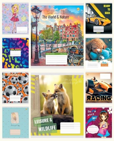 Тетрадь 18 арк.лінія Тверда ТЕ42201 МІКС1, 20 шт. в уп. /400/, 10к.