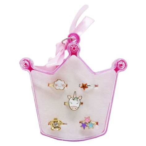 Набір дитячих каблучок "Корона", 5 штук