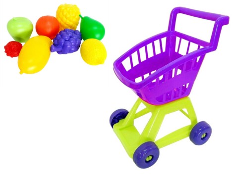 Візок покупця з фіолетовим фруктами