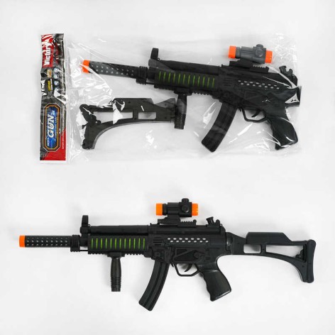 Автомат з підсвіткою, звуки, на батарейках, в п/е 22*44*3 см 