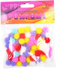 Помпоны полипропиленовые, 1.2см,5 цветов,60шт.MQ2013, цена за 2 шт.