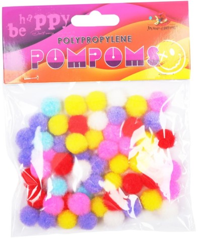 Помпоны полипропиленовые, 1.2см,5 цветов,60шт.MQ2013, цена за 2 шт.
