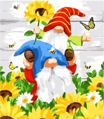 Набор для росписи по номерам Пара гномиков на цветном фоне размером 40х50 см (MZ065)