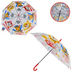 Зонтик детский Paw Patrol прозрачный, металлические спицы, длина 66 см, диаметр 83 см