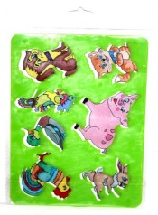 Трафарет с домашними животными (202*155), пластик 5 шт. в уп. //