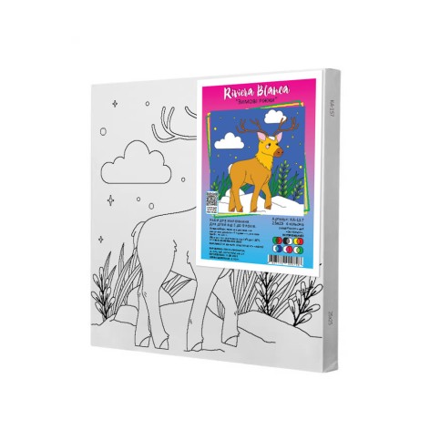 Набір для розпису по контурах Riviera Blanca "Зимові ріжки" 25x25 см (КА-157)