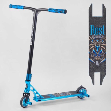 Самокат трюковый "Best Scooter" (HIC-система, ПЕГИ, алюминиевый диск и дека, АНОДИРОВАННАЯ КРАШКА, колеса PU, d=110 мм, ширина руля - 60 см)