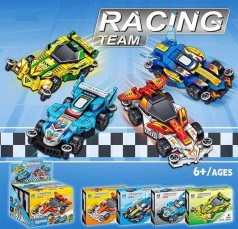 Конструктор, &ldquo;Спроткар&rdquo;, количество деталей 102-113, резиновые шины, инерция, в кор. 19*15*4см /60/240/4шт в кор.