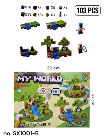 Магнітний Конструктор блоки та фiгурки MС SX1001B (103 дет.)