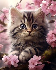 Набір для творчості алмазна картина Ніжність і муркотіння Strateg розміром 40х50 см (SK88244)