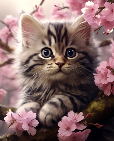 Набір для творчості алмазна картина Ніжність і муркотіння Strateg розміром 40х50 см (SK88244)