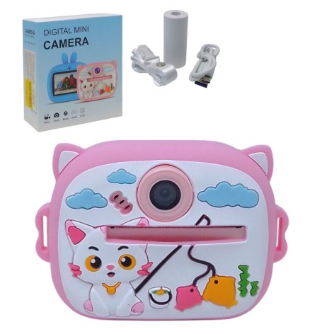 Фотоапарат-термопринтер "Котик" (рожевий)