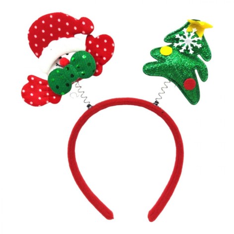 Новорічний обідок з пружинками "Олень/Санта/Ялинка/Сніговик"