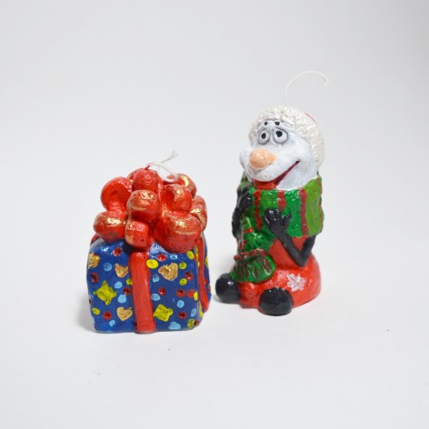 Набір для розпису свічок Riviera Blanca "Сніговик та Подарунок" 6 кольорів (СК-05)