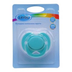 Пустушка силіконова кругла 0-6 місяців, бірюзова