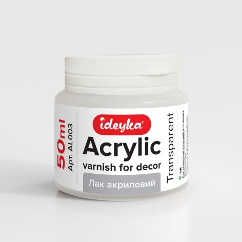 Лак глянцевый акриловый для декора (прозрачный), 50 мл.