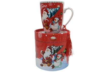Чашка керамічна новорічна 380мл у подарунковій упаковці (1*36)