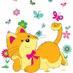 Набор для росписи по номерам Игривый котенок Strateg размером 30х30 см (ES-0805)