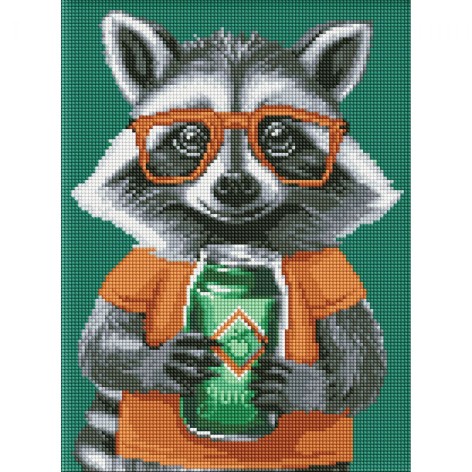 Алмазная мозаика "Милый енот" 30х40 см