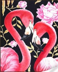 Набор для творчества алмазная картина Розовые фламинго с цветами Strateg размером 30х40 см кр (GM86854)