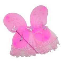Набір феї (крила, спідниця, обруч, паличка) рожевий