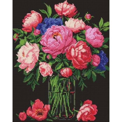 Алмазная мозаика "Роскошь пионов" 40х50 см