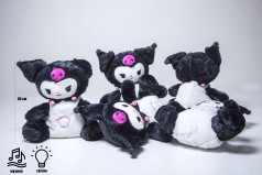М'яка іграшка нічник дихаюча KUROMI чорна 30см //