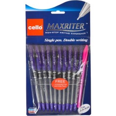 Ручка масляна MAXRITER 727+1 Cello фіолетова, 10 шт +1, в уп.
