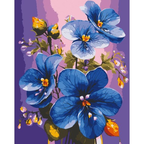 Картина за номерами "Сині фіалки" 40x50 см