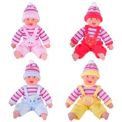 Пупс музык. батар., 4 вида, реготун, п/е 26*17см, размер игрушки - 26см