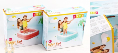 УЦЕНКА 10% Детский бассейн, 1-3 года, 86-86-25 см, 57л,рем.запл, 2 цвета, в кор-це, 23-20,5-6см /6/6