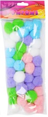 Помпони поліпропіленові, 3см,5 кольорів,40шт.MQ2015, ціна за 2 шт. //