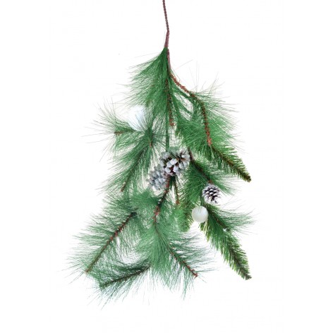 Елочная ветка 0.50 м с украшением 