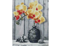Набор для творчества алмазная картина Желтые орхидеи Strateg размером 30х40 см (KB049)