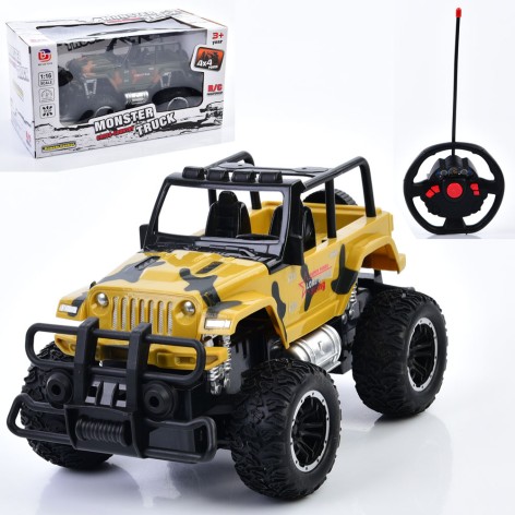 Р/К Джип , 23см, 1:16, военный, резиновые колеса, 2 цвета, на бат-ц, в кор-ц, 29,5-16-16см /24/