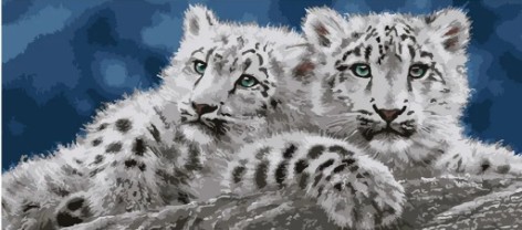 Набор для росписи по номерам Семья леопардов Strateg размером 50х25 см (WW027)