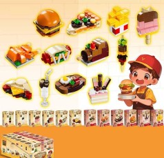 Конструктор,201шт., &ldquo;Еда&rdquo;, в кор. 11*8*4см /60/720/12шт в кор.