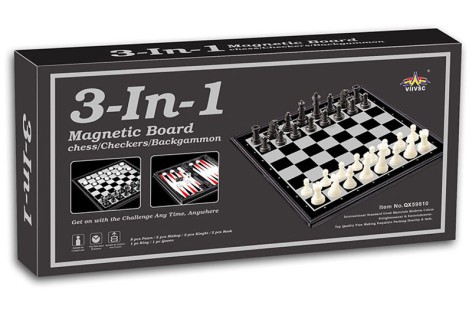 Шахматы магнитные 3в1, в коробке 36,1*18,4*4,6 см