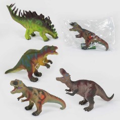 Динозавр музыкальный 4 вида, мягкий, резиновый, 35 см